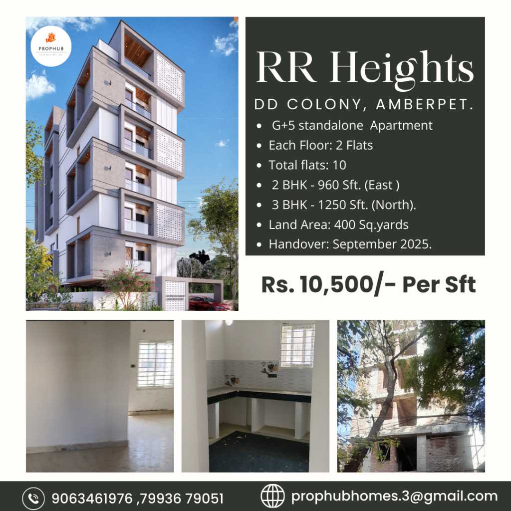 North-Facing 2BHK Apartment in Amberpet, RR Heights