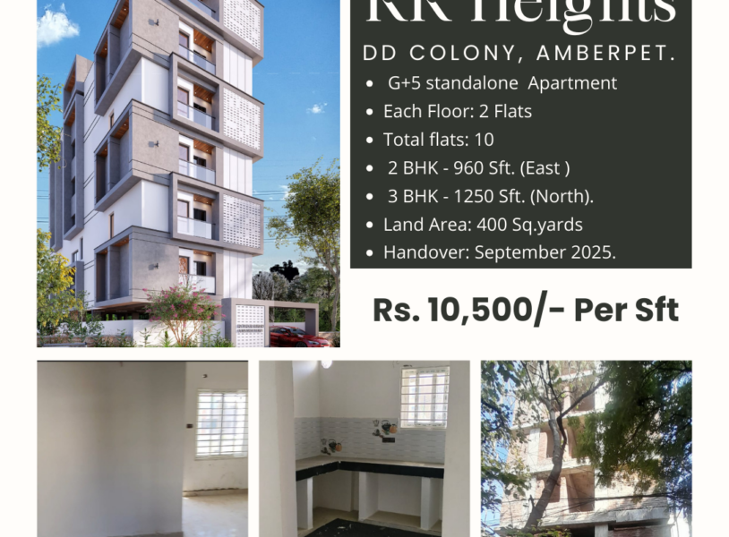 North-Facing 2BHK Apartment in Amberpet, RR Heights